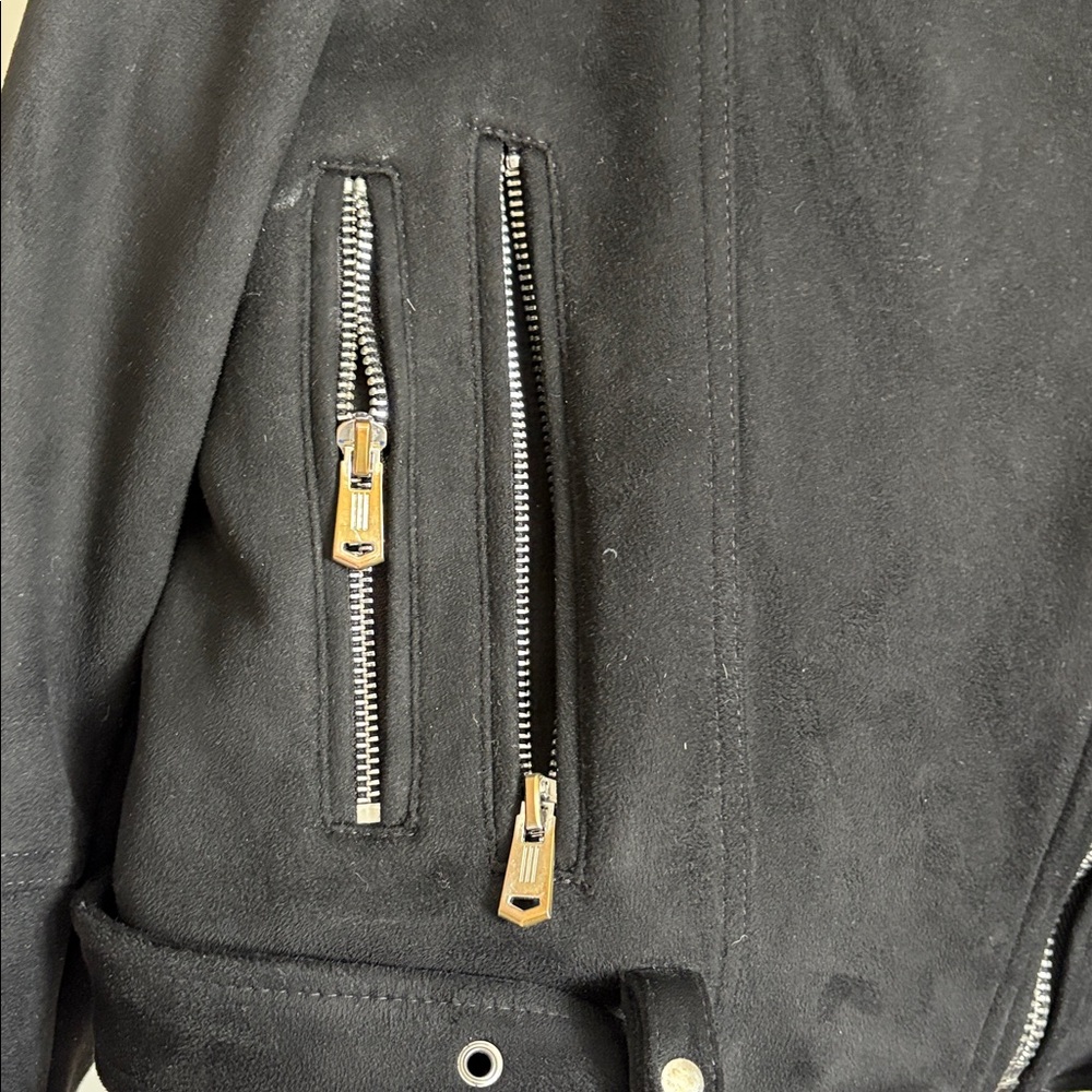 Zara TRF Suede Biker Jacket - Picture 4 of 10